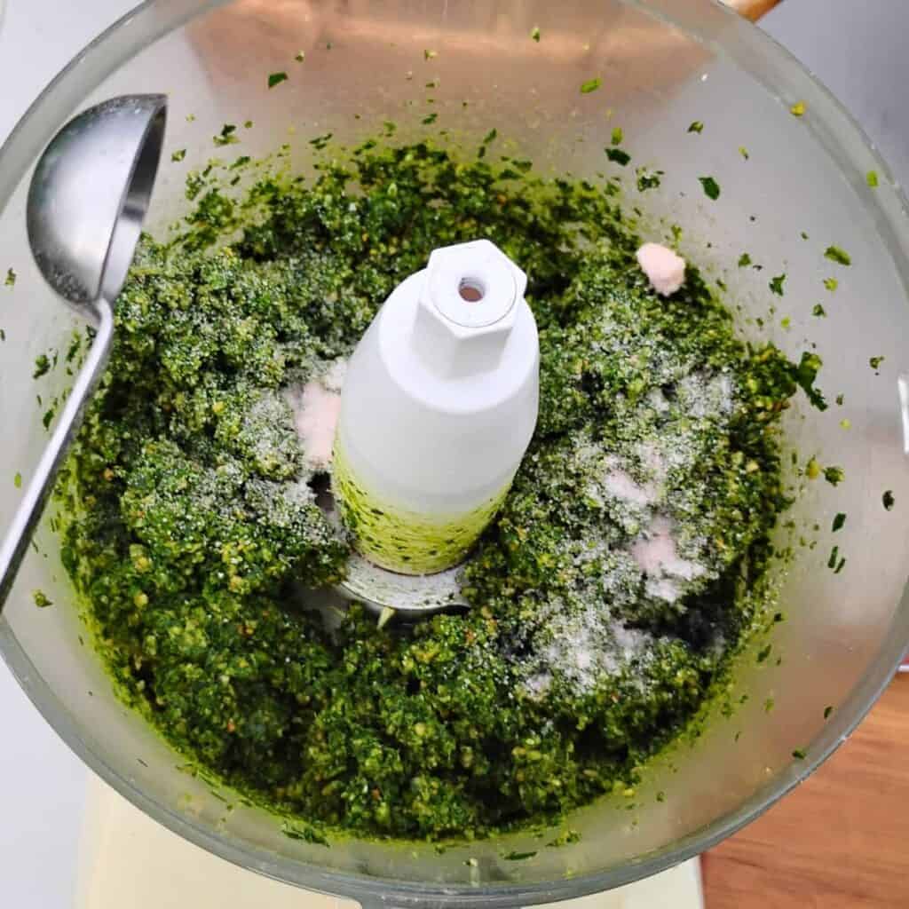 processed wild greens with salt added.