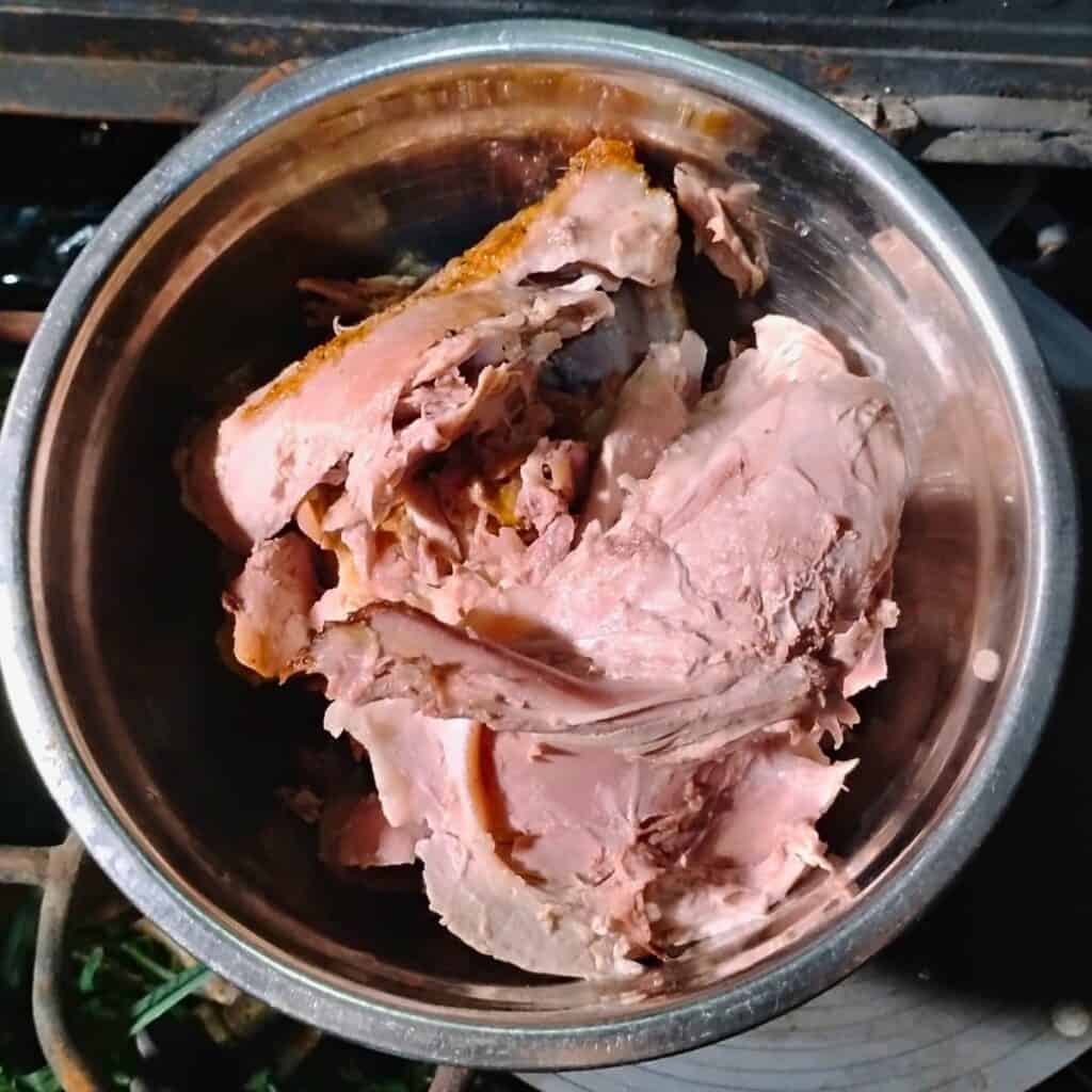 meat from a roasted pork