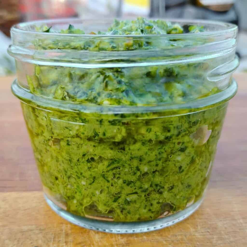 jar full of pesto