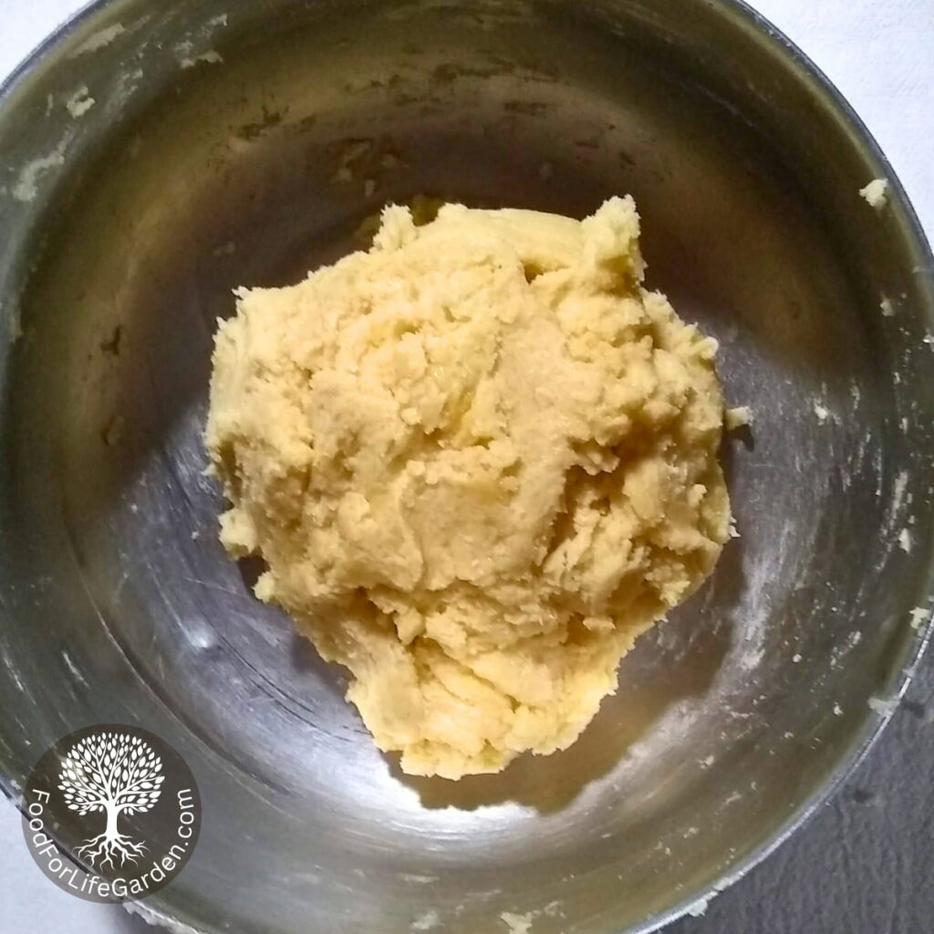 A kneaded dough in a bowl.