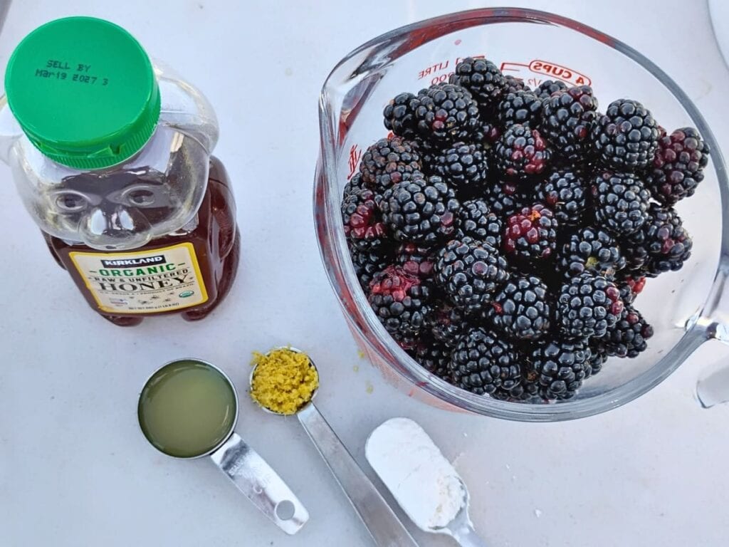 ingredients for the blueberry filling.