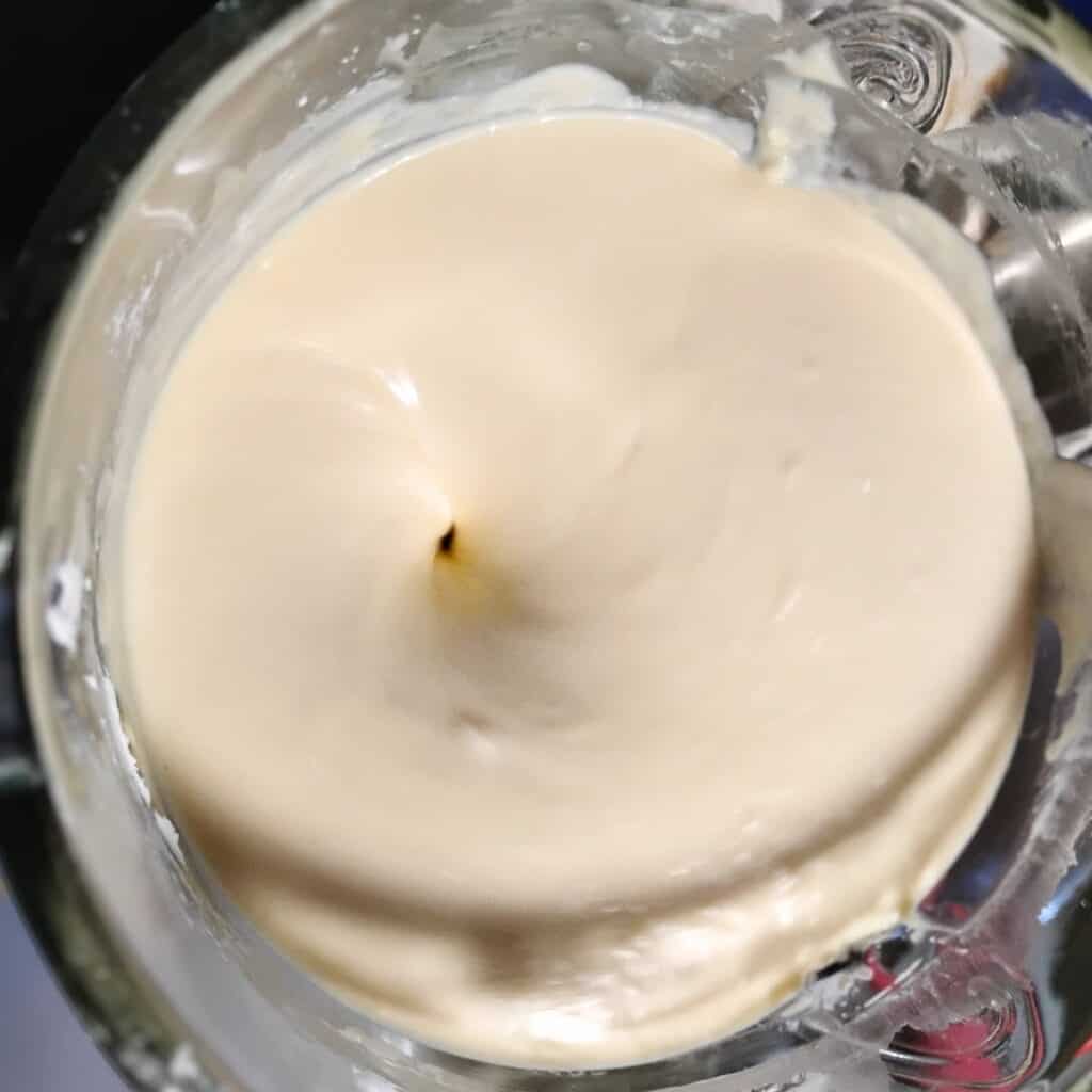 a quark cheese filling in a blender, getting blended smooth.