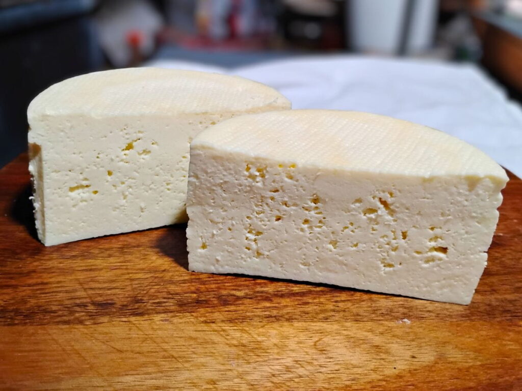 bel paese cheese made with the brine from fermented tomatoes.